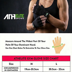 Athelite Sports - Comfort & Durable Gym Training Glove - Black