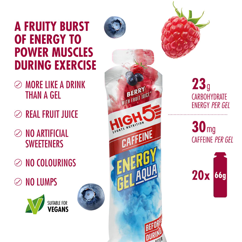 High5 - Energy Gel Aqua | Caffeine (20 x 66g gels)