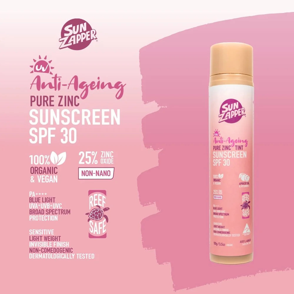 Sun Zapper - Pure Zinc Anti-Ageing Sunscreen (Air Pump Tube, 100g)