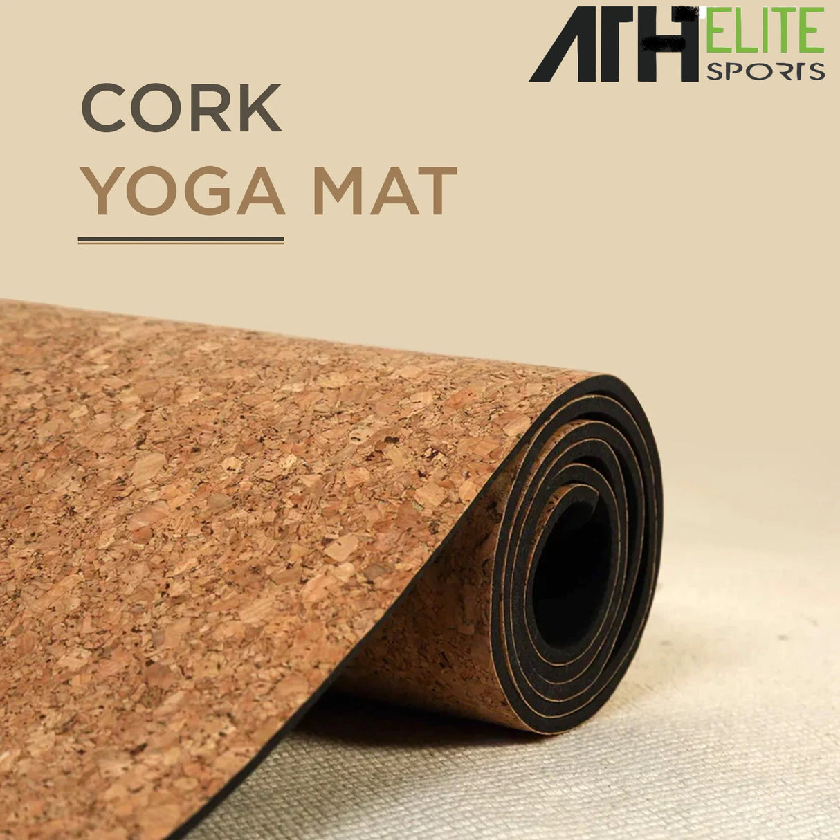 Athelite Sports - Cork Pilates & Yoga Mat (6mm)