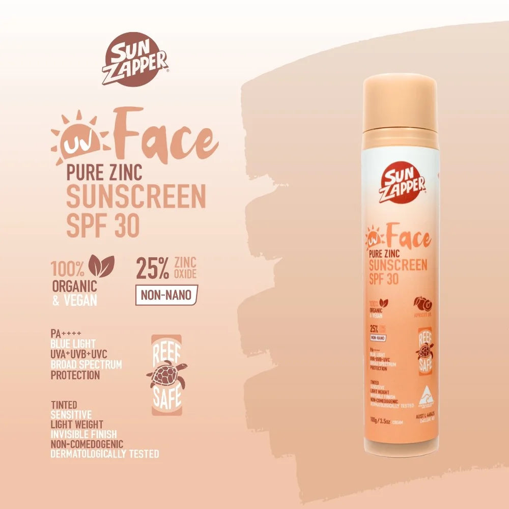 Sun Zapper - Pure Zinc Face Sunscreen (Air Pump Tube, 100g)