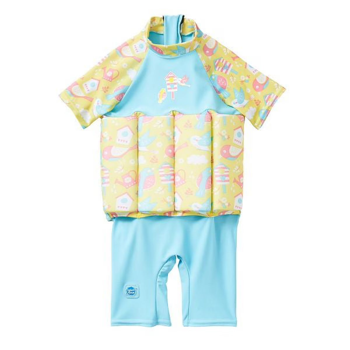 帶拉鍊粉色花朵的 UV FloatSuit(2-4 歲)