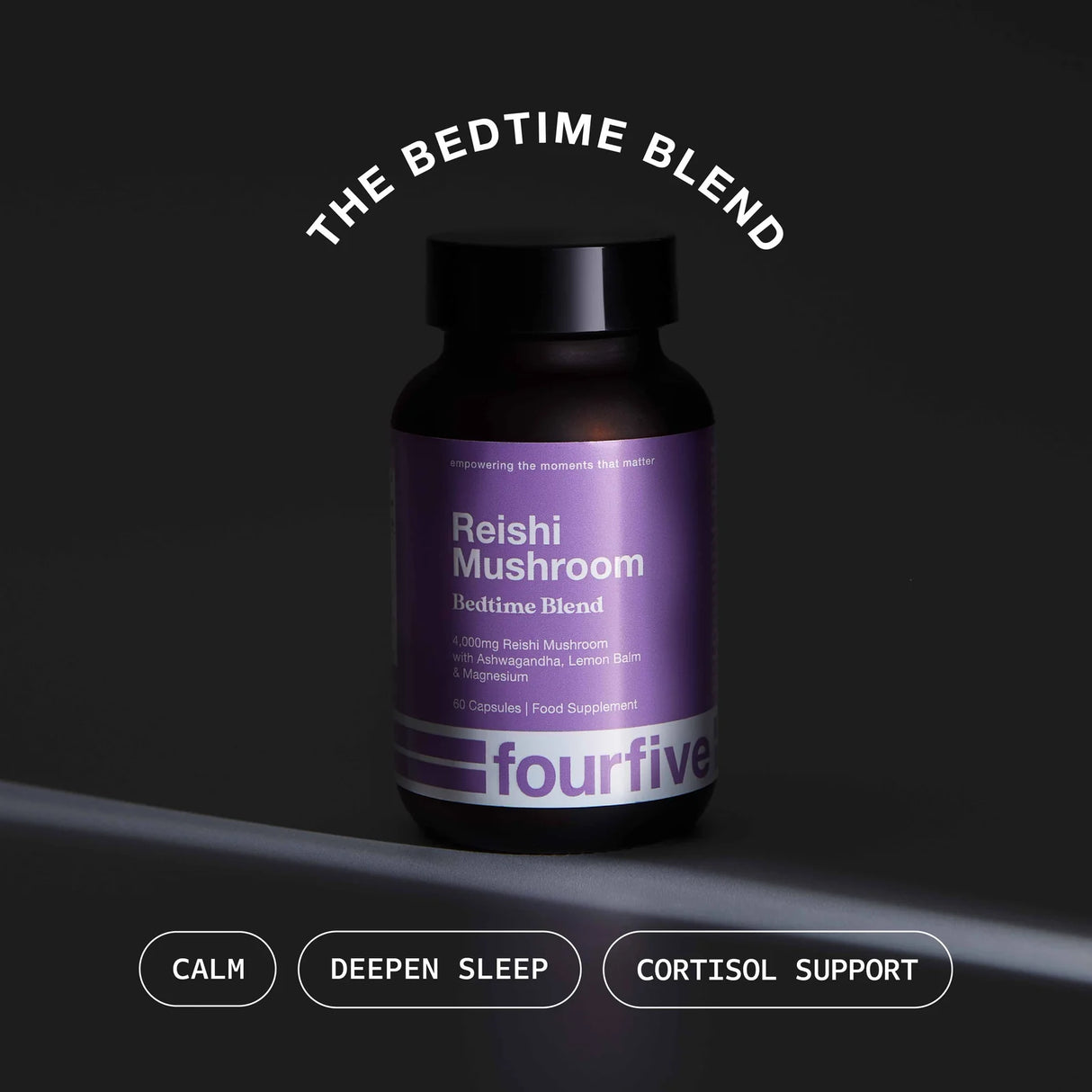 FourFive - Reishi Mushroom: Bedtime Blend (60 Capsules) | Calm, Sleep & Recovery