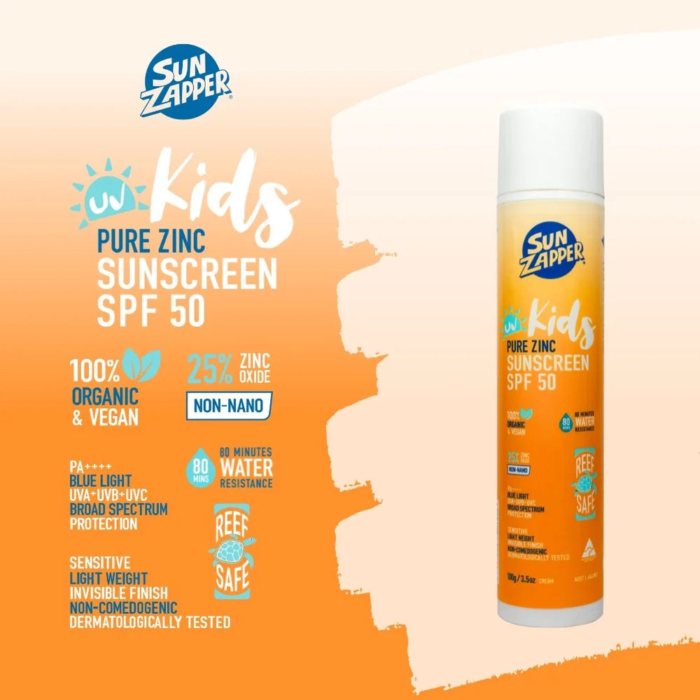 Sun Zapper - Pure Zinc Kids Sunscreen (Air Pump Tube, 100g)