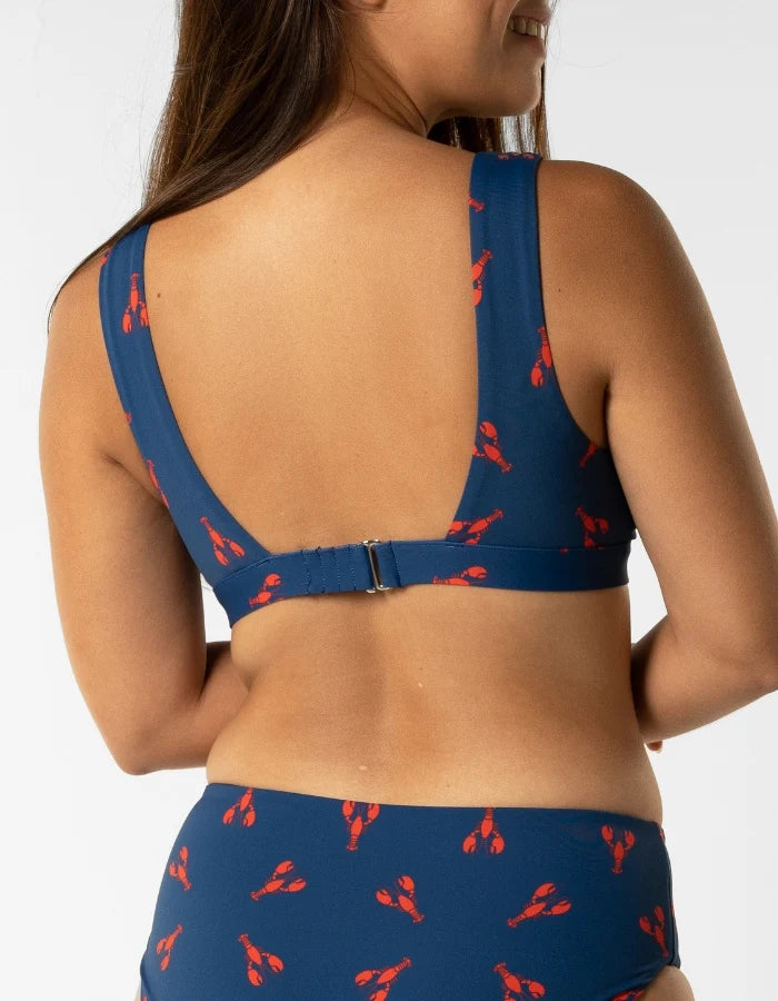 Sandbar - Womens Bikinis | Plunge Bikini Top + Hipster Tie Side Bottoms (Red Lobster)