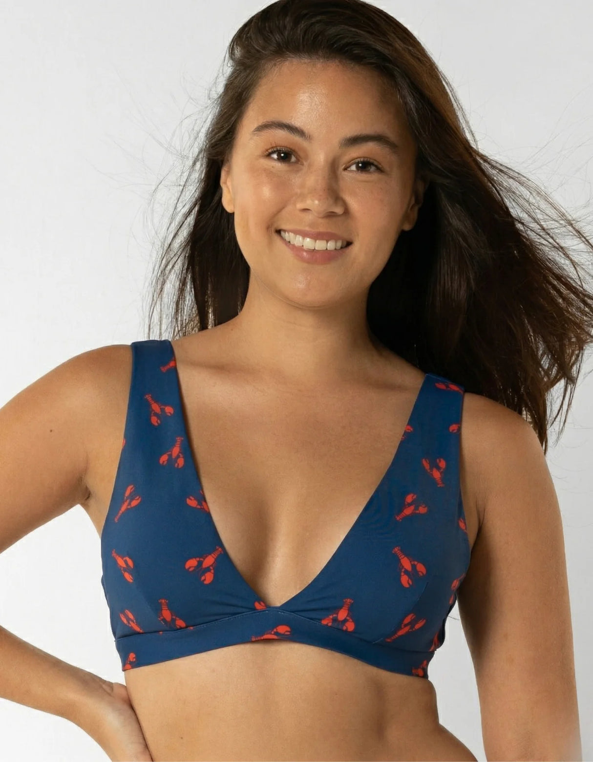 Sandbar - Womens Bikinis | Plunge Bikini Top + Hipster Tie Side Bottoms (Red Lobster)