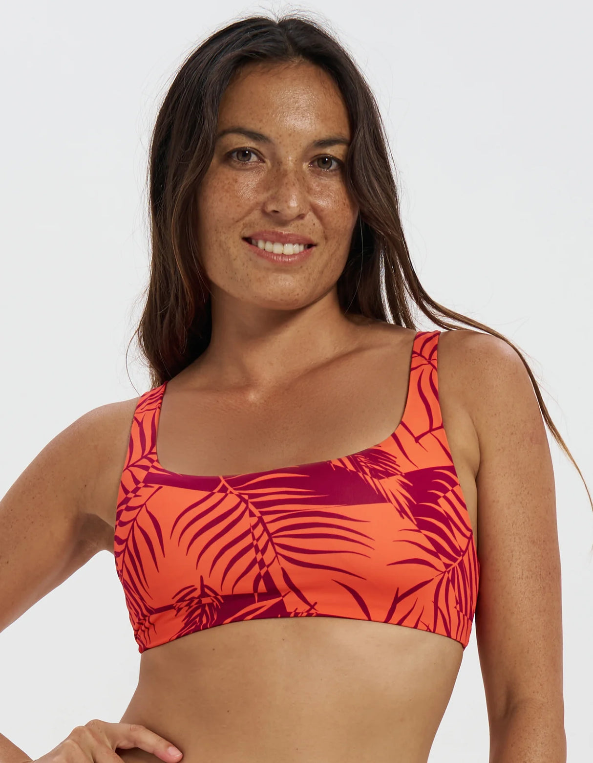 Sandbar - Womens Bikinis | Reversible Tank Top + Reversible Low Waist Bottoms (Sunset Palm)