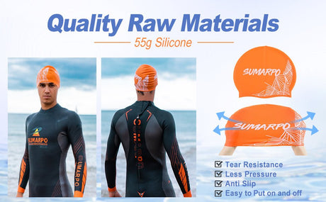 SUMARPO - Stripe Silicon Swim Cap-Streamline Sports