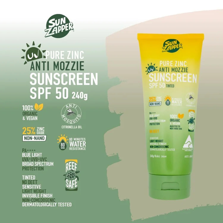 Sun Zapper - Pure Zinc Anti Mozzie Sunscreen Cream (240g) SPF 50