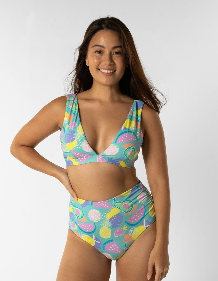 Sandbar - Womens Plunge Bikini Top - Tropicana-Streamline Sports