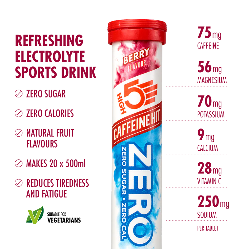 High5 - Zero Electrolyte Drink Tablets | Caffeine Hit (20 tablets/tube)