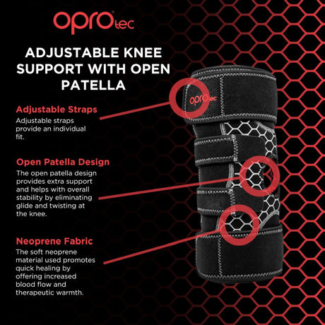 OPROtec - Adjustable Knee Support with Open Patella- (No Exchange and No Refund)-Streamline Sports
