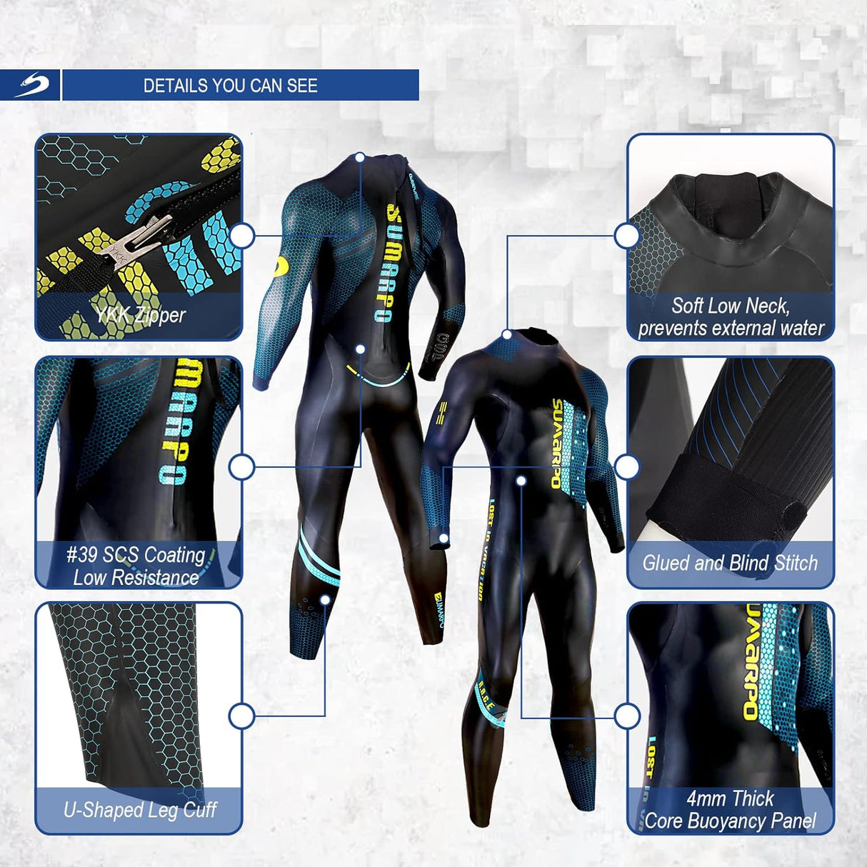 SUMARPO - Mens/Womens Triathlon Wetsuit - Race-Streamline Sports