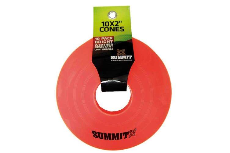 Summit - Global 10pk Marker Cones Soccer Football Orange Sport Fitness Training-Streamline Sports