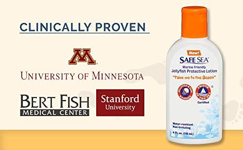 SAFE SEA Anti Jellyfish Lotion, Non Toxic Waterproof Repellent Protects Against Sea Lice, Fire Coral & Jelly Stings
