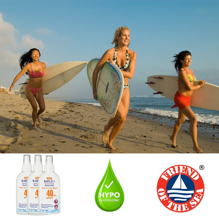 SAFE SEA Anti-jellyfish Sting Protective Spray - Sunscreen - Sunblock - Sea Lice - Jelly Fish (SPF40, 4oz Bottle)