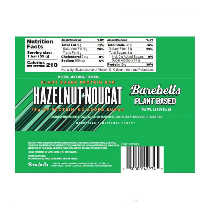 Vegan Protein Bar - Hazelnut & Nougat (55g)