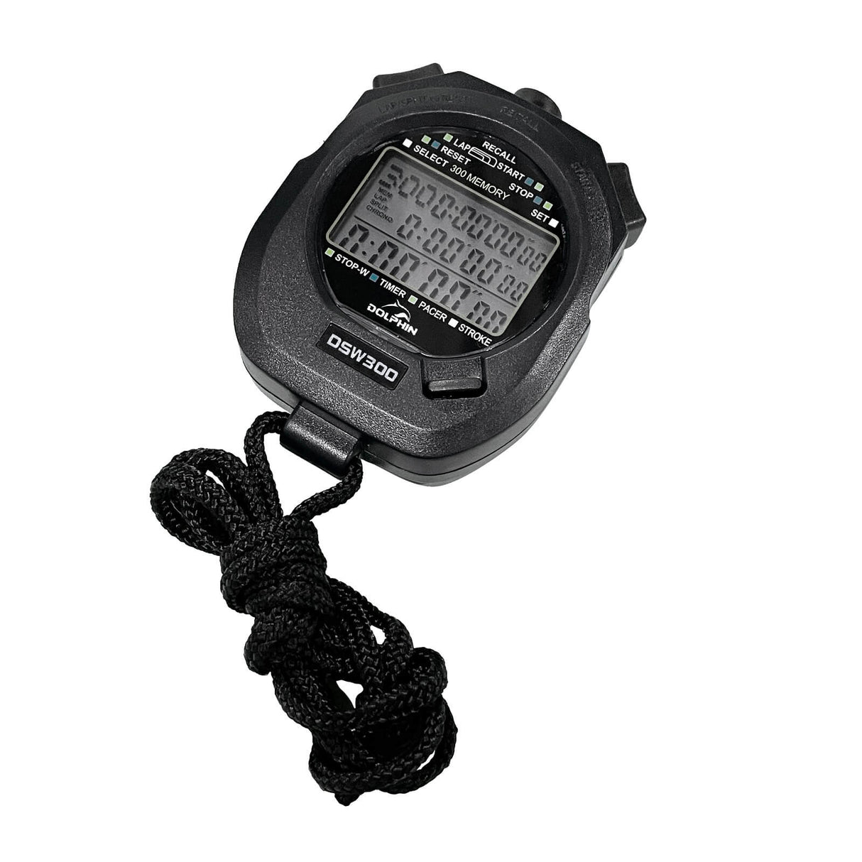 Dolphin - Waterproof Stopwatch - Three-row Display (DSW300)-Streamline Sports