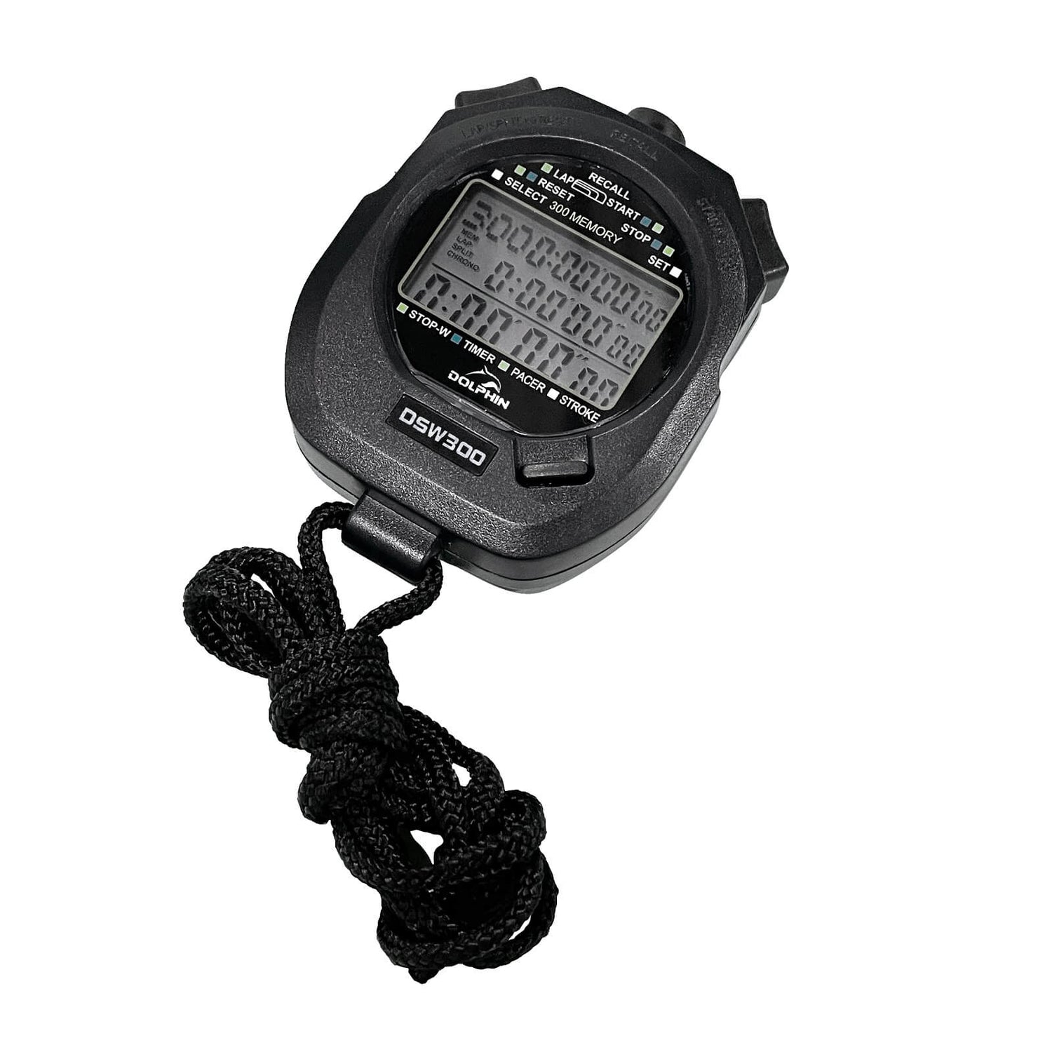 Dolphin - Waterproof Stopwatch - Three-row Display (DSW300)-Streamline Sports