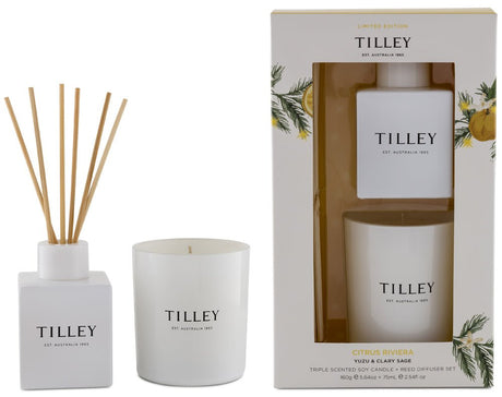 **50% off** Tilley - Reed Diffuser + Candle #Packaging damaged (no exchange,no refund)-Streamline Sports