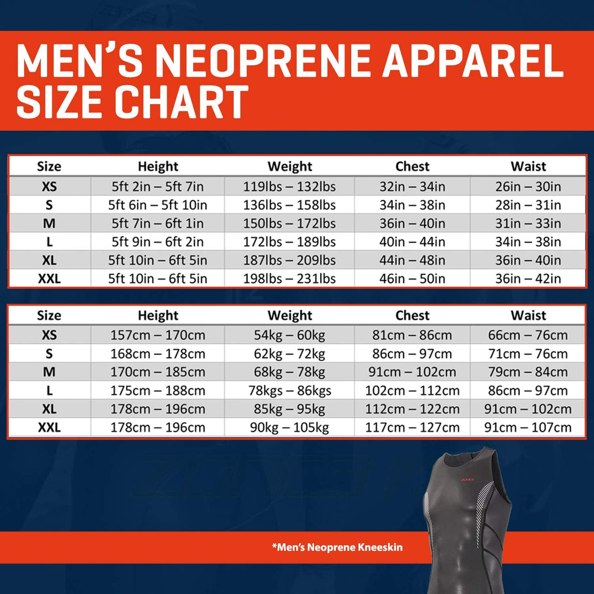 Zone3 - Mens Neoprene Kneeskin-Streamline Sports