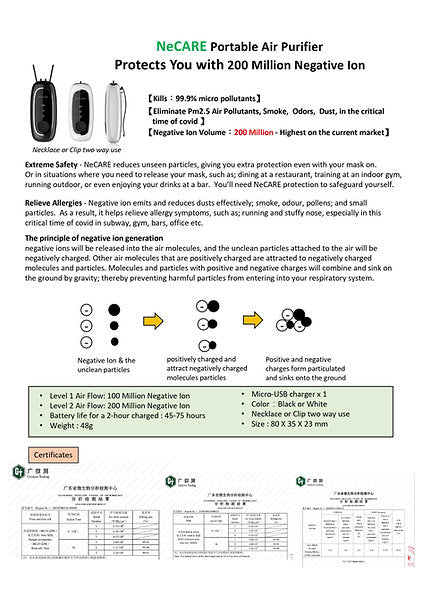 NeCARE Portable Air Purifier-Streamline Sports