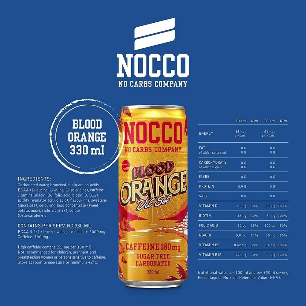 NOCCO BCAA Energy Drink - Blood Orange-Streamline Sports