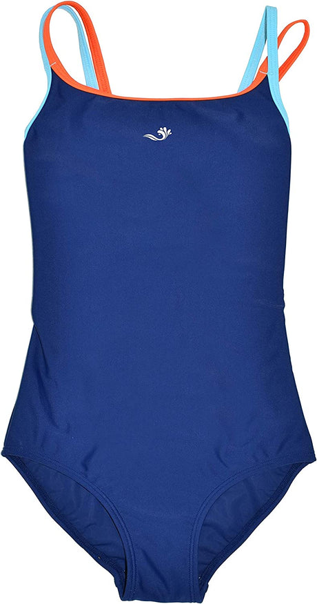 Splash About - Girls Sports Swimming Costume - Navy-Streamline Sports