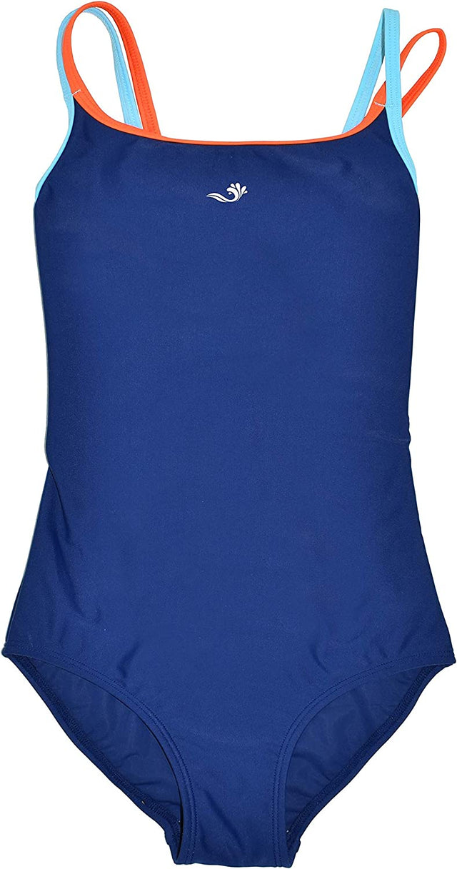 Splash About - Girls Sports Swimming Costume - Navy-Streamline Sports
