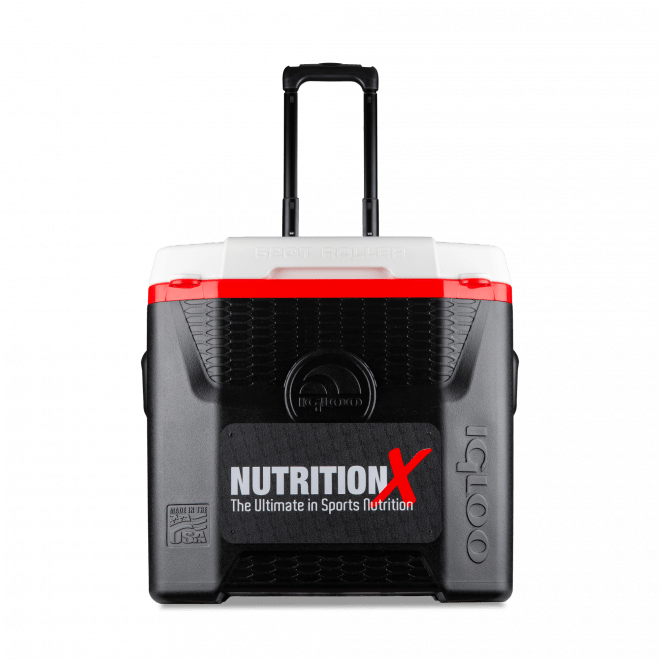NutritionX Igloo 52 Qt Quantum RollerCooler Box # Black/Red