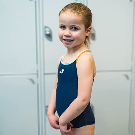 Splash About - Girls Sports Swimming Costume - Navy-Streamline Sports