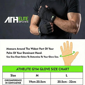 Athelite Sports - Comfort & Durable Gym Training Glove - Black