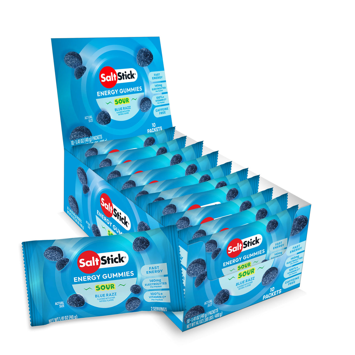 SaltStick Energy Gummies – Sour Blue Razz