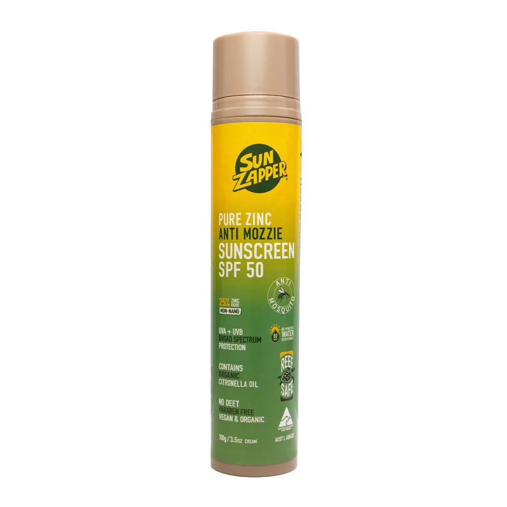 Sun Zapper - Pure Zinc Anti Mozzie Sunscreen Cream (Air Pump Tube, 100 ...