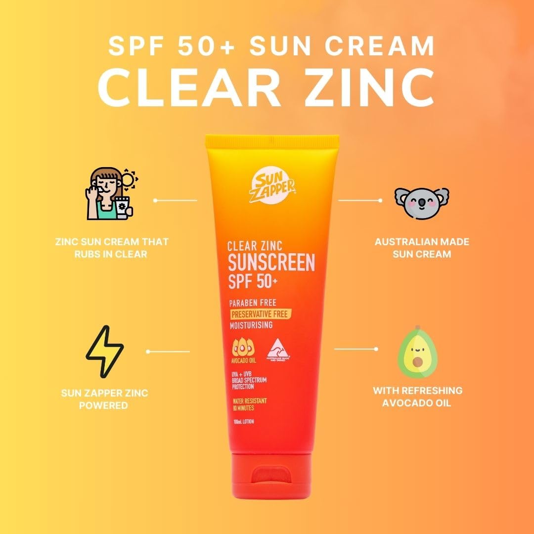 SUN ZAPPER - Clear Zinc Sunscreen SPF50+ (100ml)