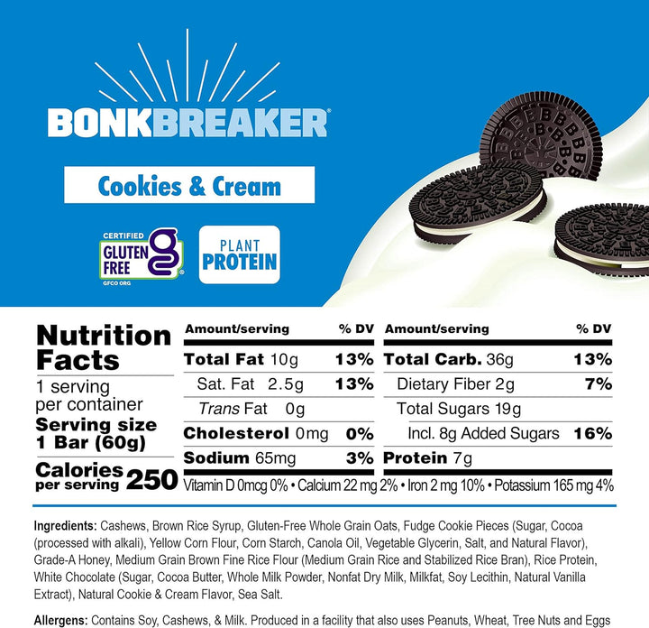 Bonk Breaker  Energy Bar - Cookies & Cream | Streamline Sports