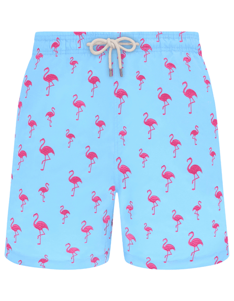 Sandbar - Mens Swim Shorts - Embroidered Pink Flamingo-Streamline Sports