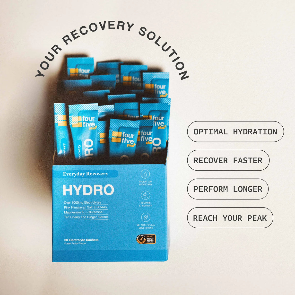 FourFive - Hydro Hydration Recovery Sachets | Hydration, Repair & Recovery