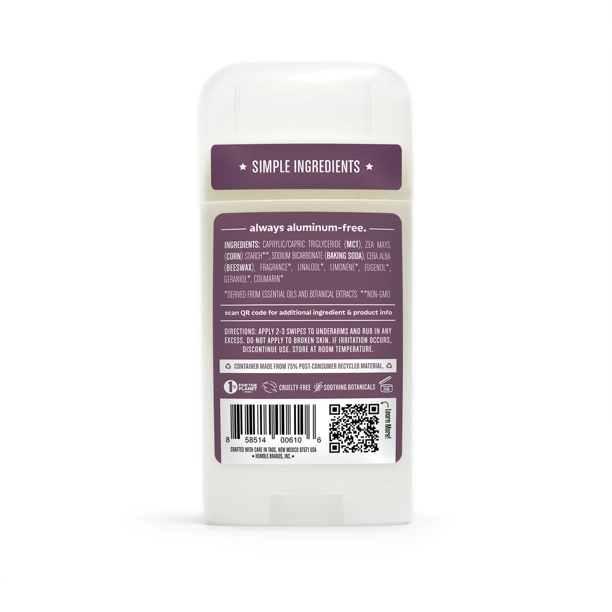 Humble Brands - Lavender & Holy Basil Natural Deodorant