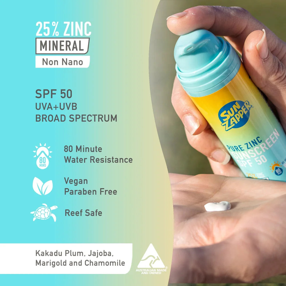 SUN ZAPPER - Pure Zinc Sunscreen Cream - Air Pump Tube