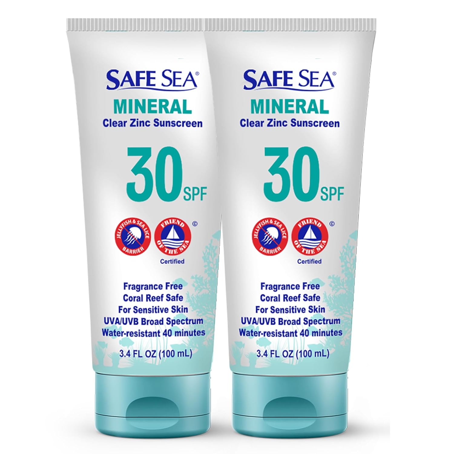 SAFE SEA SPF30 Mineral Clear Zinc Sunscreen (100ml)-Streamline Sports