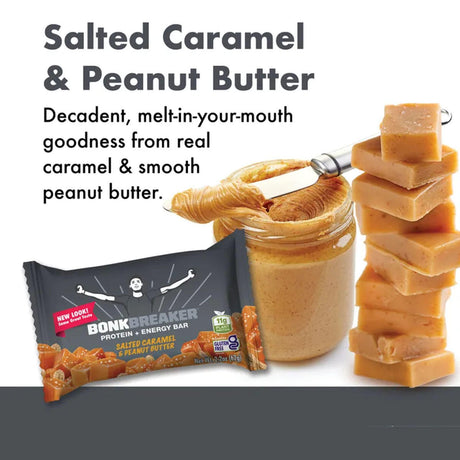 BonkBreaker Protein Bar - Salted Caramel and Peanut Butter Bars-Streamline Sports