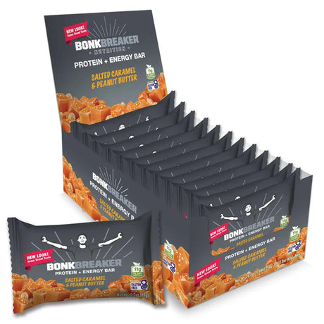 BonkBreaker Protein Bar - Salted Caramel and Peanut Butter Bars-Streamline Sports