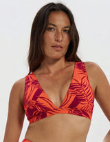 Sandbar - Womens Bikinis | Plunge Top + Reversible Low Waist Bottoms (Sunset Palm)
