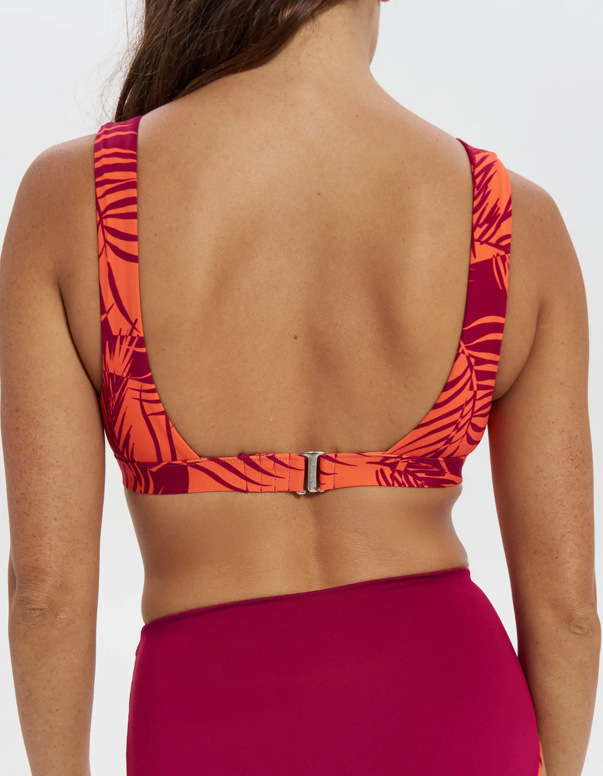 Sandbar - Womens Bikinis | Plunge Top + Reversible Low Waist Bottoms (Sunset Palm)