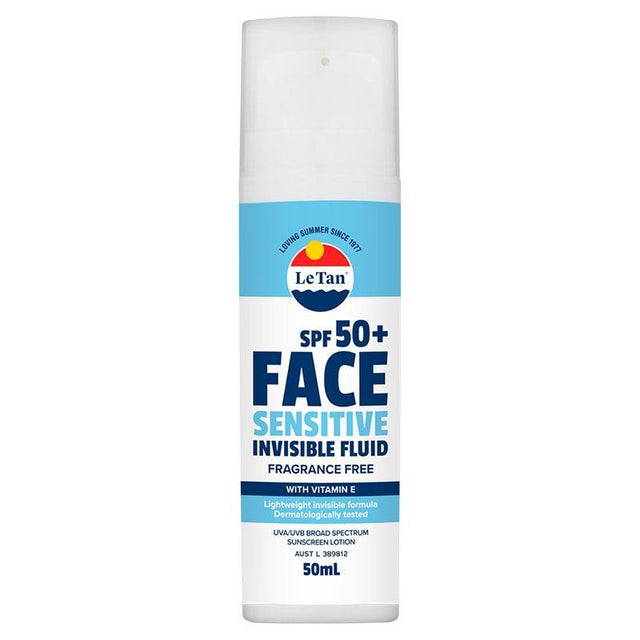 Le Tan - Sensitive Face Invisible Fluid SPF50+ (5210) | Streamline Sports