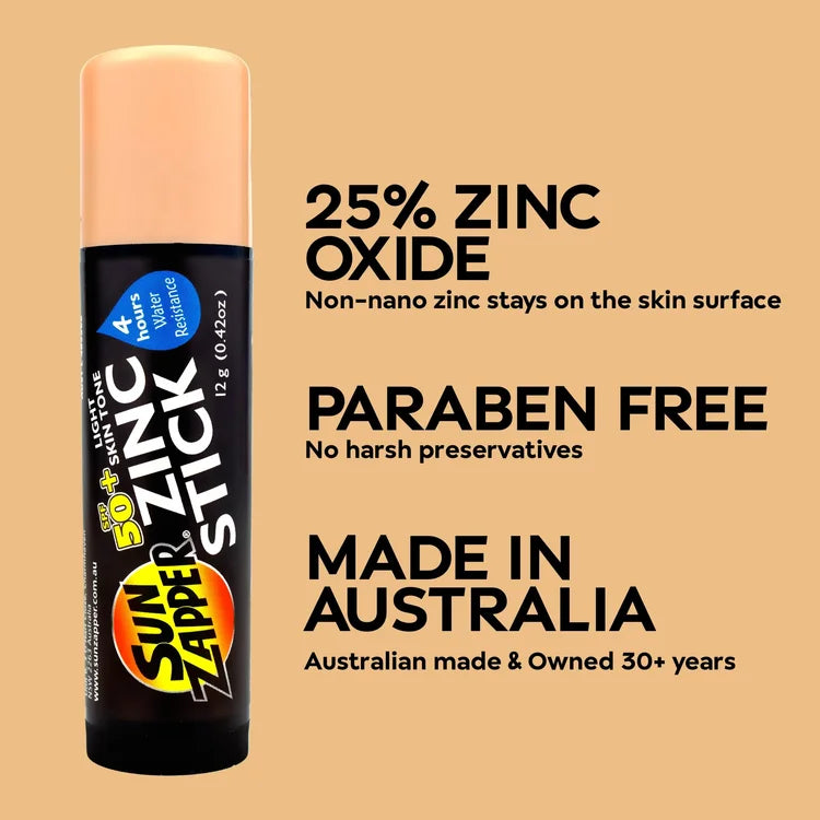 Sun Zapper - Light Skin Tone Zinc Stick (12g)