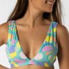 Sandbar - Womens Plunge Bikini Top - Tropicana