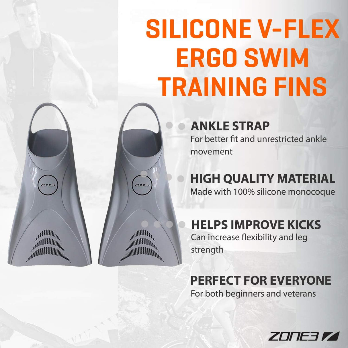 Zone3 - Silicone V-Flex Ergo Swim Training Training Fins | Streamline Sports