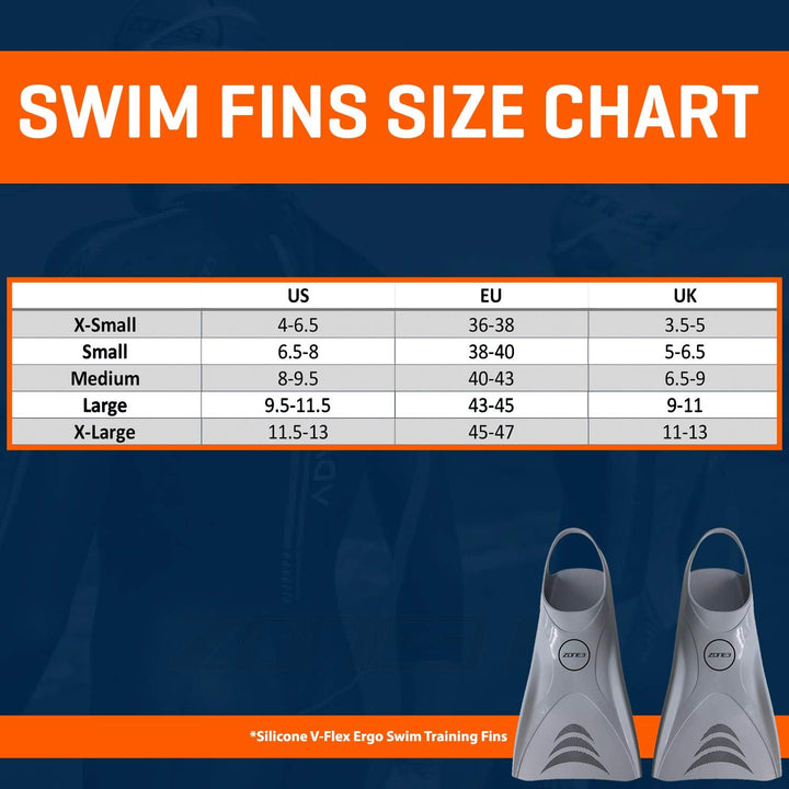 Zone3 - Silicone V-Flex Ergo Swim Training Training Fins | Streamline Sports